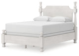 Rowlenstown Antique White Queen Poster Bed, Dresser and Mirror (Online Special Price) - Ornate Home
