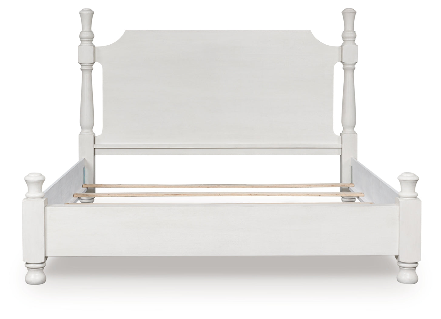 Rowlenstown Antique White Queen Poster Bed - Ornate Home