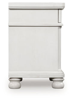 Rowlenstown Antique White Three Drawer Night Stand - Ornate Home