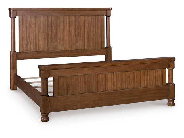 Rowlenstown Brown California King Poster Bed - Ornate Home