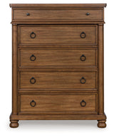 Rowlenstown Brown Five Drawer Chest (Online Special Price) - Ornate Home