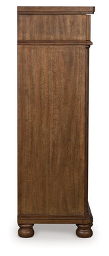 Rowlenstown Brown Five Drawer Chest - Ornate Home