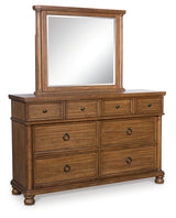 Rowlenstown Brown Queen Poster Bed, Dresser and Mirror - Ornate Home