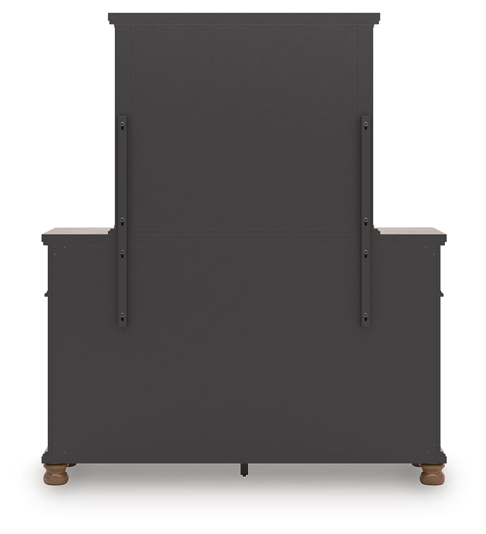 Rowlenstown Brown Queen Poster Bed, Dresser and Mirror - Ornate Home