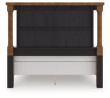 Rowlenstown Brown Queen Poster Bed, Dresser and Mirror - Ornate Home