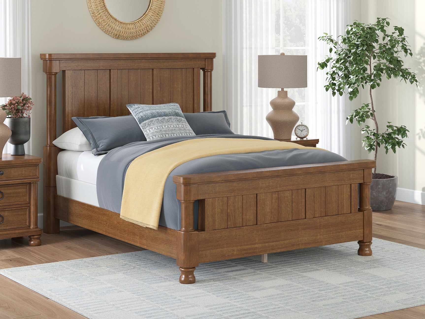Rowlenstown Brown Queen Poster Bed (Online Special Price) - Ornate Home