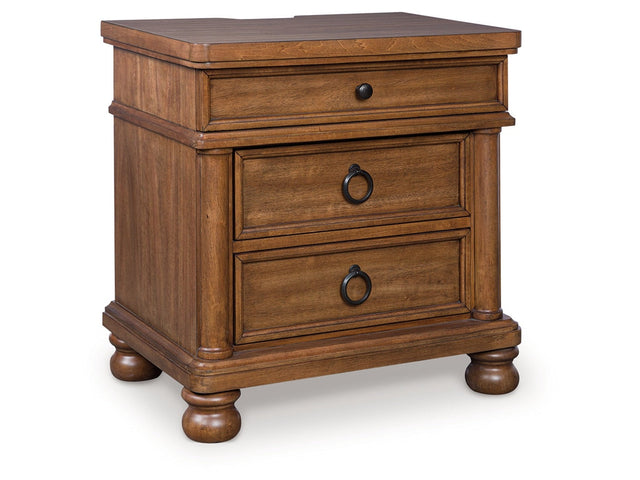 Rowlenstown Brown Three Drawer Night Stand (Online Special Price) - Ornate Home