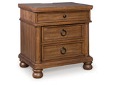 Rowlenstown Brown Three Drawer Night Stand - Ornate Home