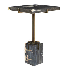 Rowman Gold/Woodtone Petrified Wood Accent Table - Ornate Home