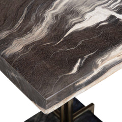 Rowman Gold/Woodtone Petrified Wood Accent Table - Ornate Home