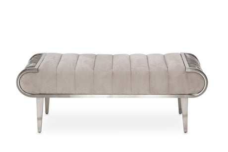 Roxbury Park Stainless Steel/Cement Tufted Bench - Ornate Home
