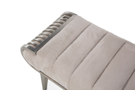 Roxbury Park Stainless Steel/Cement Tufted Bench - Ornate Home