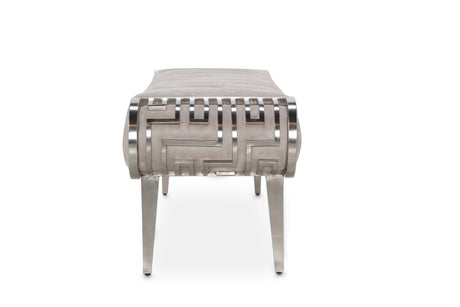 Roxbury Park Stainless Steel/Cement Tufted Bench - Ornate Home