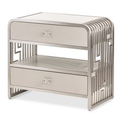 Roxbury Park Stainless Steel Metal Nightstand - Ornate Home