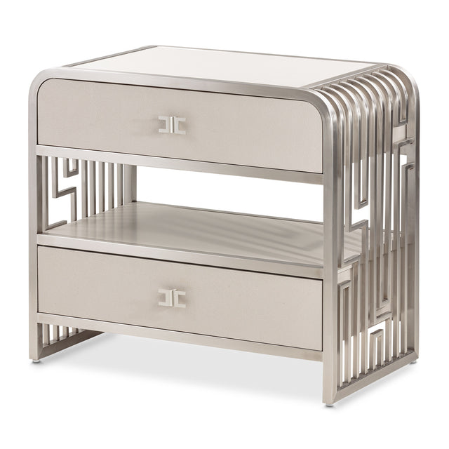 Roxbury Park Stainless Steel Metal Nightstand - Ornate Home