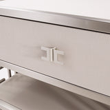 Roxbury Park Stainless Steel Metal Nightstand - Ornate Home