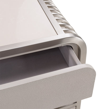 Roxbury Park Stainless Steel Metal Nightstand - Ornate Home