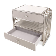Roxbury Park Stainless Steel Metal Nightstand - Ornate Home
