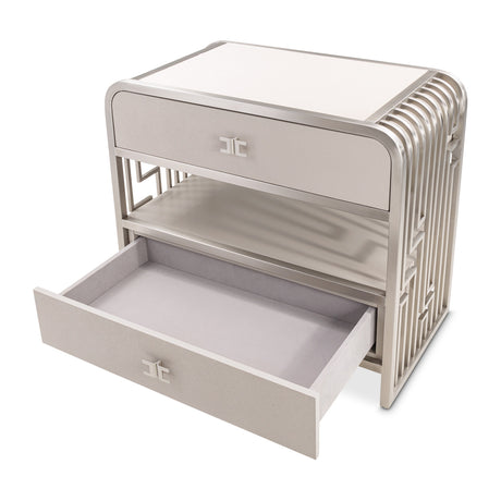 Roxbury Park Stainless Steel Metal Nightstand - Ornate Home