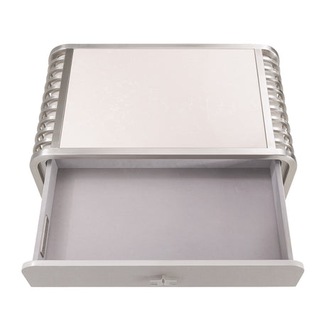 Roxbury Park Stainless Steel Metal Nightstand - Ornate Home