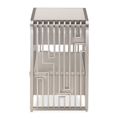 Roxbury Park Stainless Steel Metal Nightstand - Ornate Home