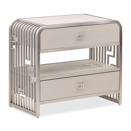 Roxbury Park Stainless Steel Metal Nightstand - Ornate Home