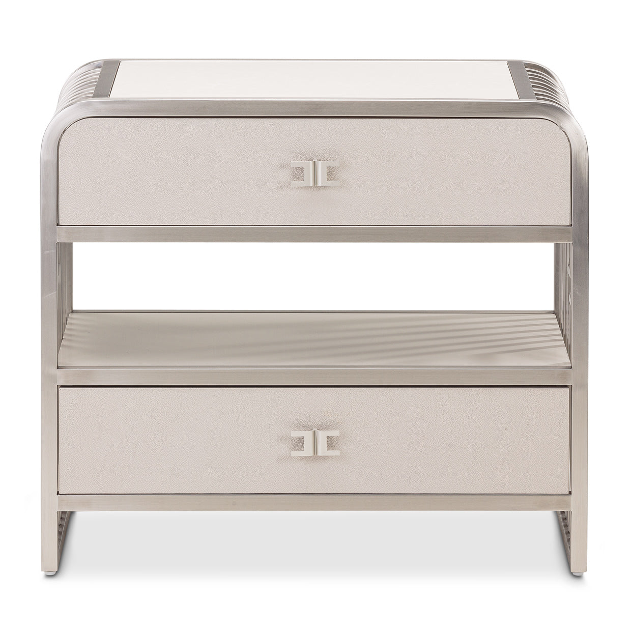 Roxbury Park Stainless Steel Metal Nightstand - Ornate Home