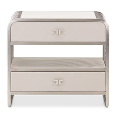Roxbury Park Stainless Steel Metal Nightstand - Ornate Home