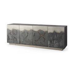 Roxdale Black/Gray Acid Wash Metal Sideboard
