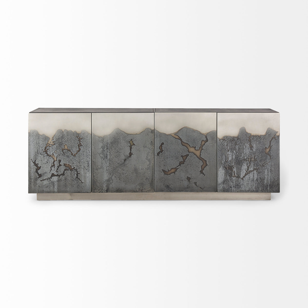 Roxdale Black/Gray Acid Wash Metal Sideboard - Ornate Home