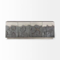 Roxdale Black/Gray Acid Wash Metal Sideboard
