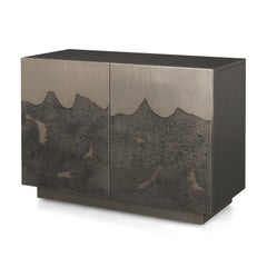 Roxdale Black/Gray Acid Washed Iron Metal Accent Cabinet