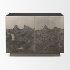 Roxdale Black/Gray Acid Washed Iron Metal Accent Cabinet