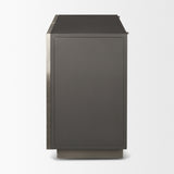 Roxdale Black/Gray Acid Washed Iron Metal Accent Cabinet - Ornate Home