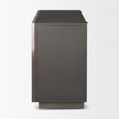 Roxdale Black/Gray Acid Washed Iron Metal Accent Cabinet