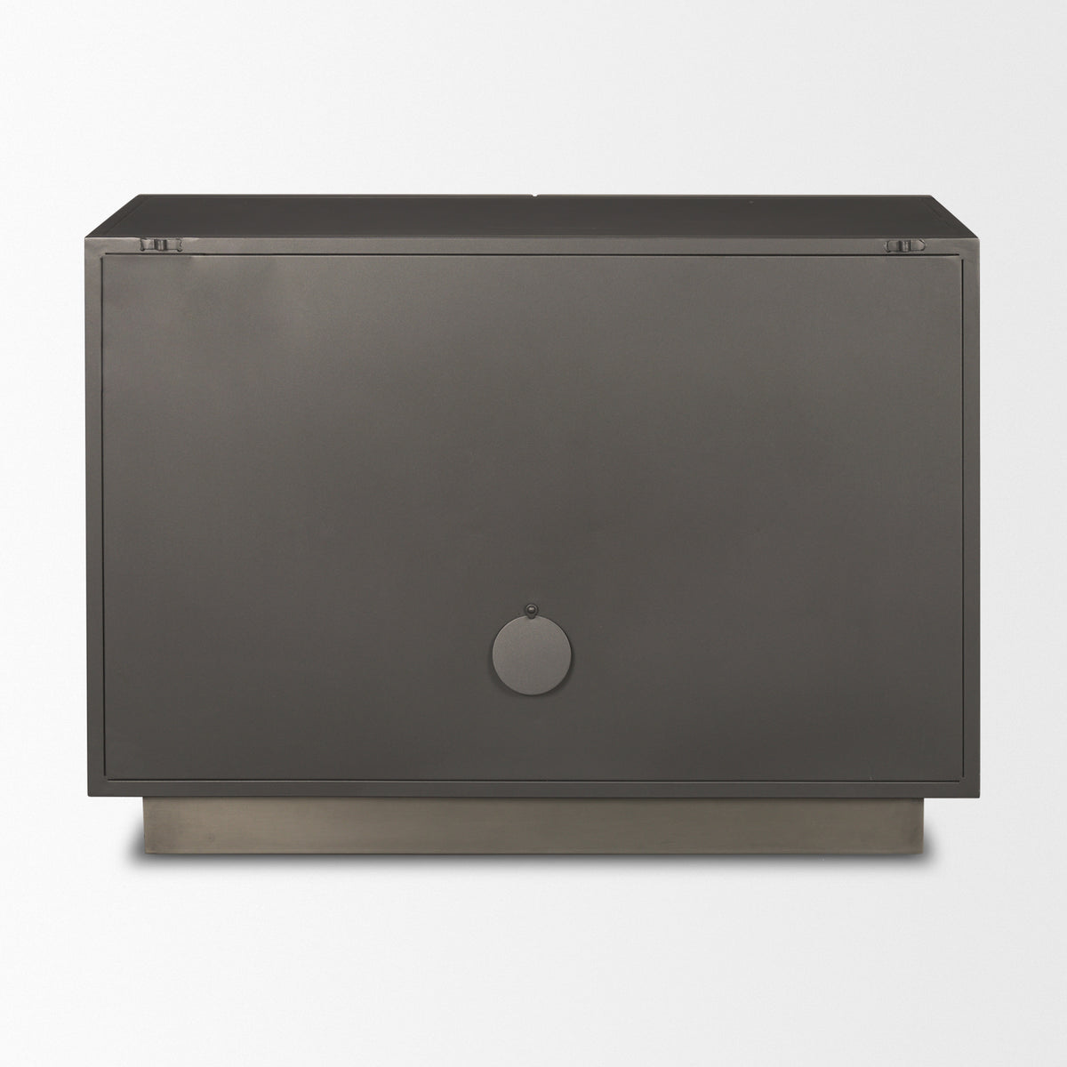 Roxdale Black/Gray Acid Washed Iron Metal Accent Cabinet - Ornate Home
