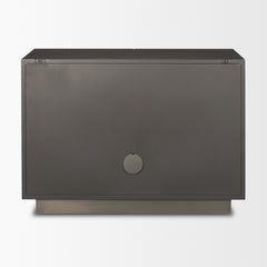 Roxdale Black/Gray Acid Washed Iron Metal Accent Cabinet