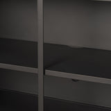 Roxdale Black/Gray Acid Washed Iron Metal Accent Cabinet - Ornate Home
