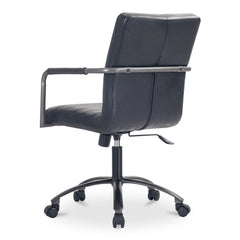 Roy Black Leather Office Chair - Ornate Home