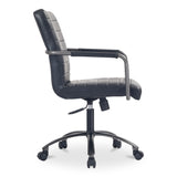 Roy Black Leather Office Chair - Ornate Home