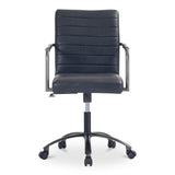 Roy Black Leather Office Chair - Ornate Home