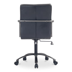 Roy Black Leather Office Chair - Ornate Home