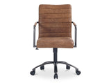 Roy  Brown Leather Office Chair - Ornate Home
