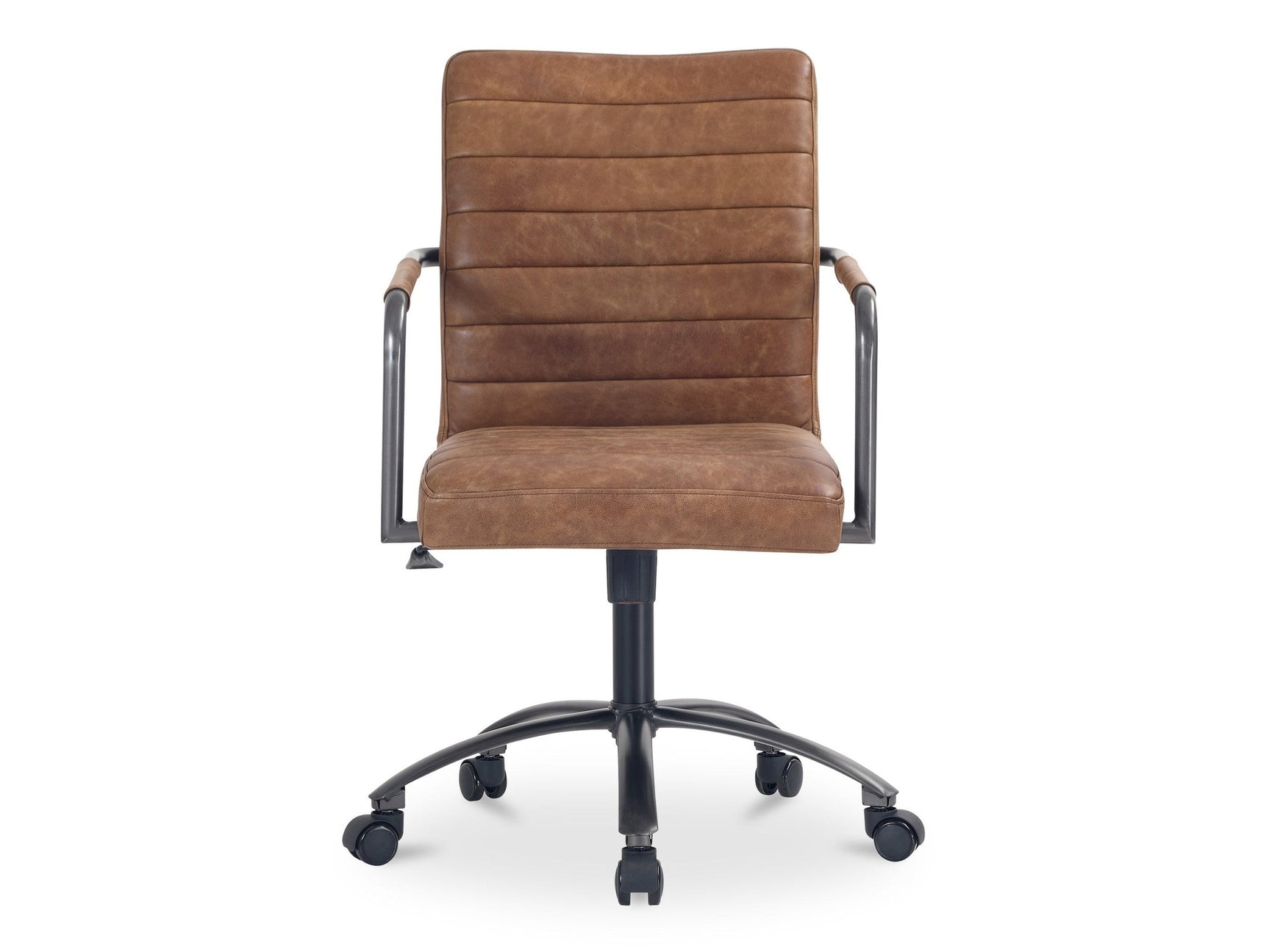 Roy  Brown Leather Office Chair - Ornate Home