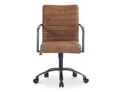 Roy  Brown Leather Office Chair - Ornate Home