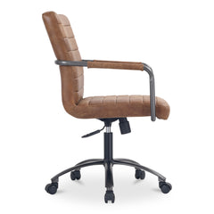 Roy  Brown Leather Office Chair - Ornate Home