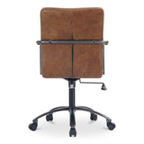 Roy  Brown Leather Office Chair - Ornate Home