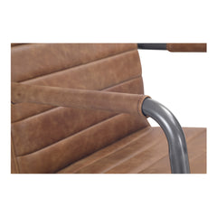 Roy  Brown Leather Office Chair - Ornate Home