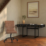 Roy  Brown Leather Office Chair - Ornate Home