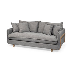 Roy Castlerock Gray 84" Upholstered Three Seater Sofa - Ornate Home
